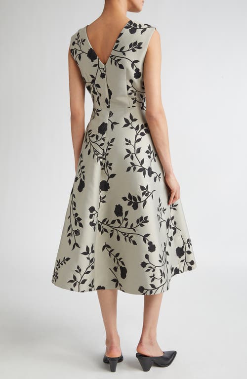 Max Mara Clea Floral Print Midi Dress In Neutral