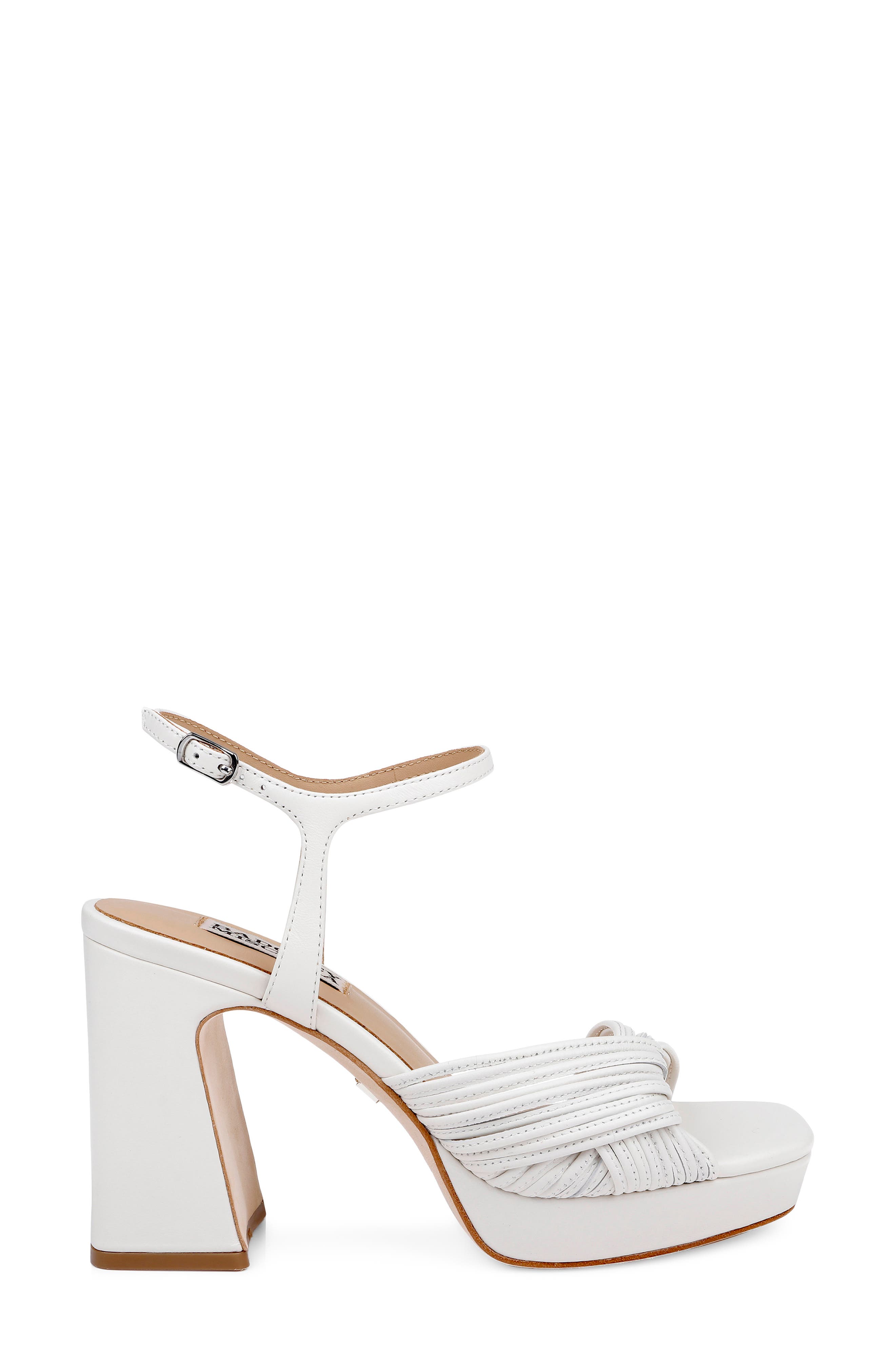 Badgley Mischka Collection Winslet Ankle Strap Platform Sandal, Alternate, color, White Leather
