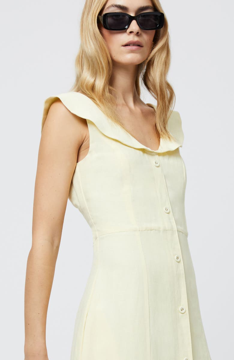 French Connection Birdie Peter Pan Collar Linen Blend Dress, Alternate, color,