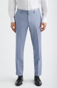 BOSS Genius Slim Fit Flat Front Wool Dress Pants