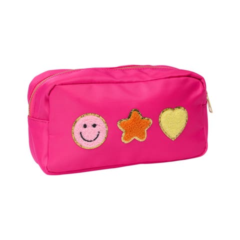 Medium Nylon Pouch with Assorted Patches