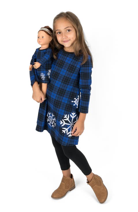 Girls Cotton Dress with Matching Doll Dress, Printed Design