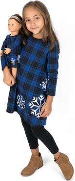 Leveret Girls Cotton Dress with Matching Doll Dress, Printed Design