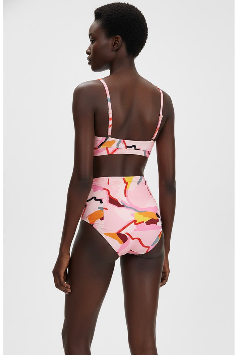 Aurora Bloom High Waisted Bikini Bottom, Alternate, color, Pink