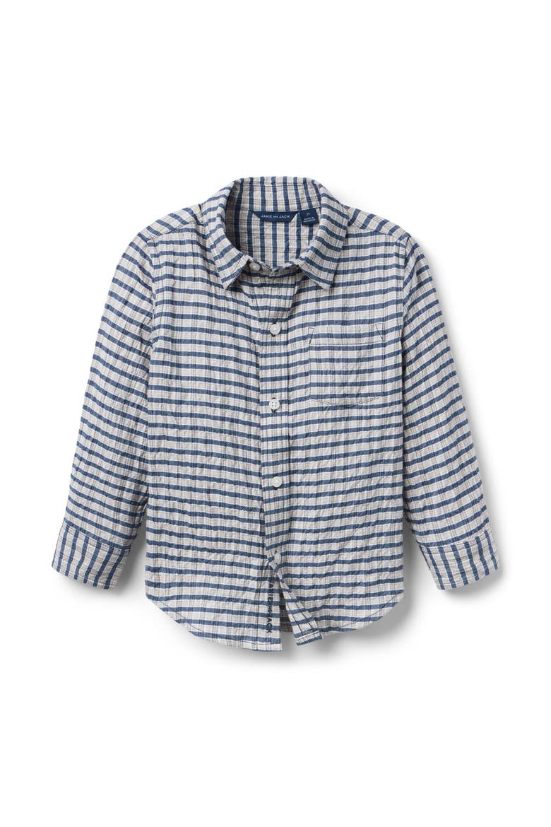 Striped Seersucker Twill Shirt, Main, color, Blue
