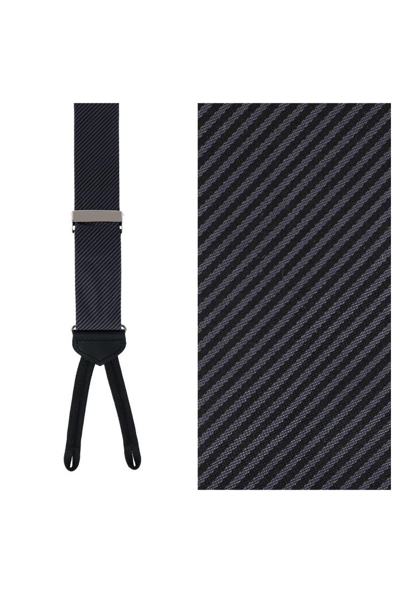Leyton Diagonal Stripe Silk Formal Suspenders, Alternate, color, GRAPHITE