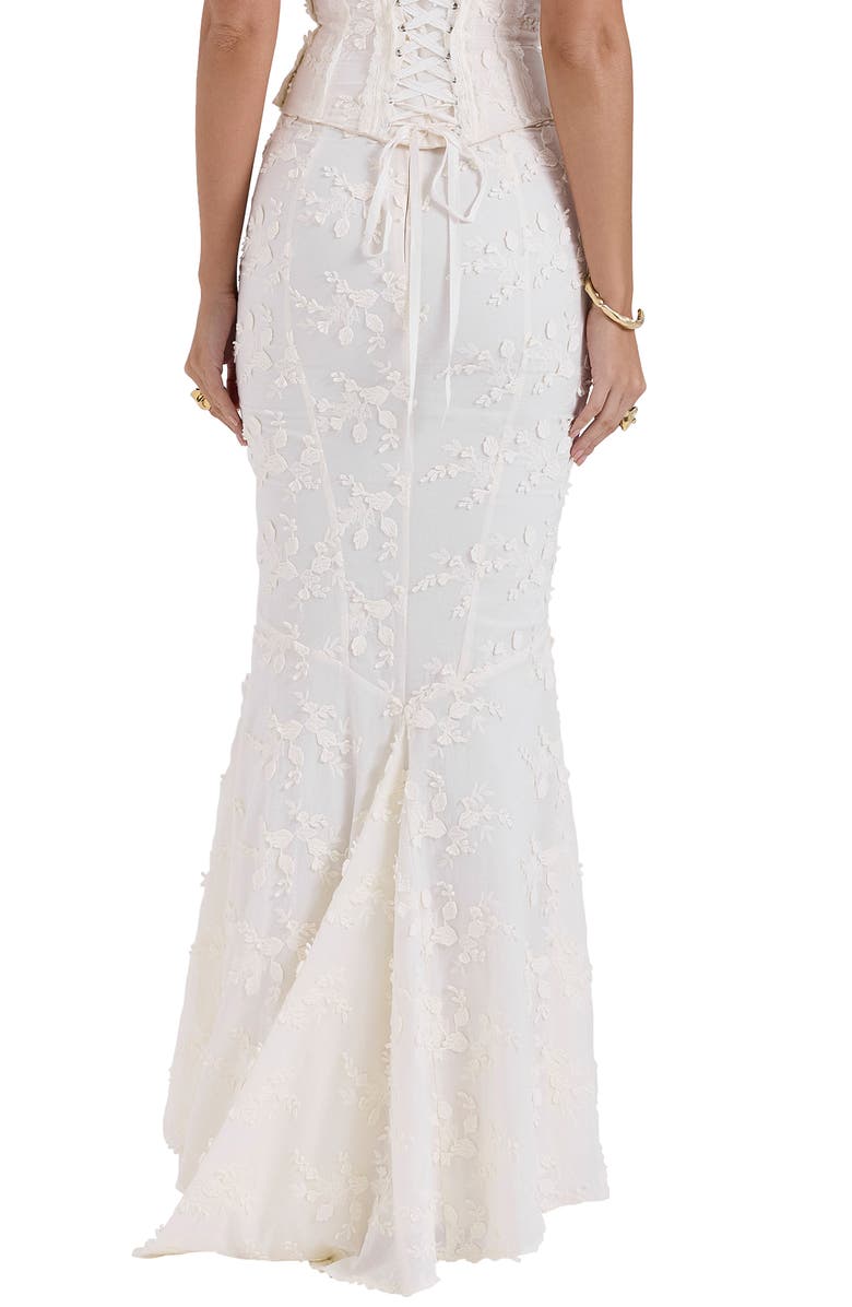HOUSE OF CB Veronica Floral Mermaid Maxi Skirt, Alternate, color, Ivory