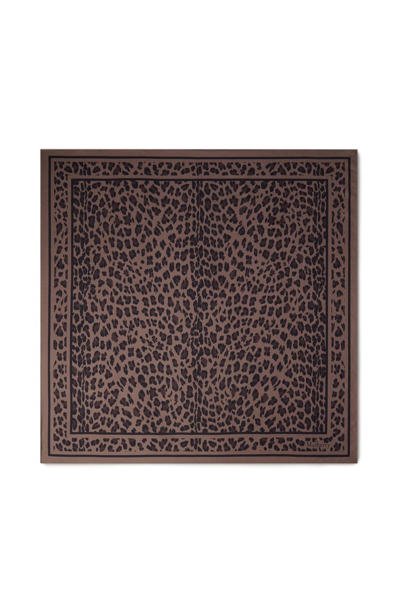 Mulberry Square Scarf - Leopard, Main, color, Ebony