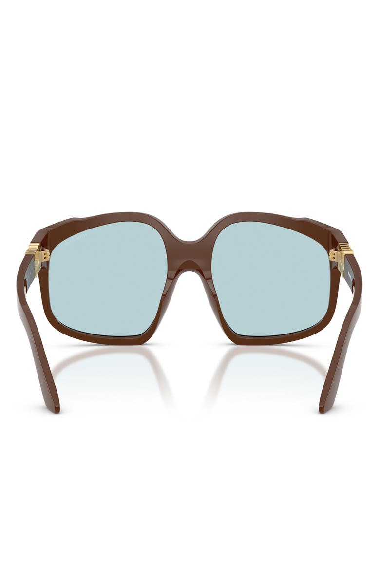 Miu Miu 59mm Polarized Irregular Sunglasses, Alternate, color, Chocolate / Light Blue