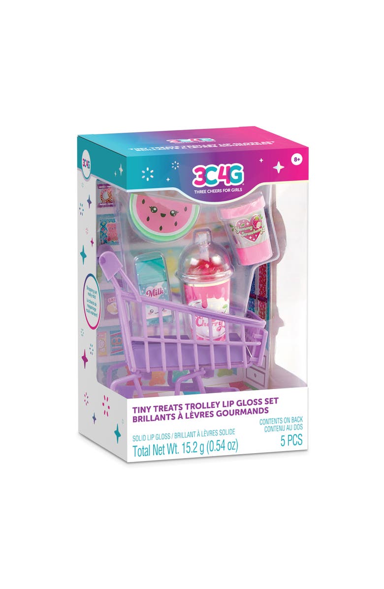 3C4G Make It Real Tiny Treats Trolley 4 Piece Lip Gloss Set, Ages 8+, Main, color, Multicolored