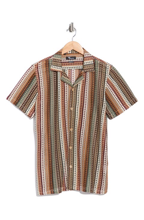 Modern Fit Textured Camp Shirt