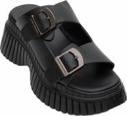 Forever & Always Shoes Joanes Leather Two-Strap Platform Sandal