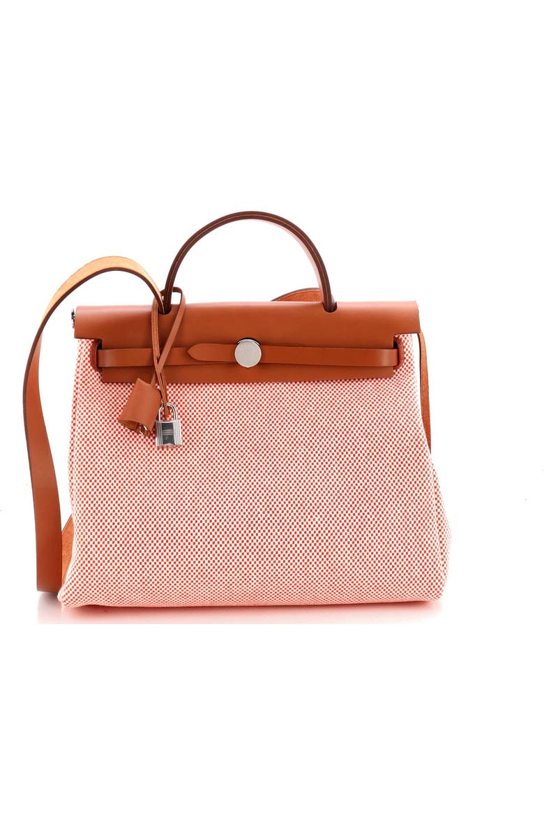 Pre-Owned Hermes Herbag Zip Criss Viking Toile and Leather 31, Main, color, Sanguine