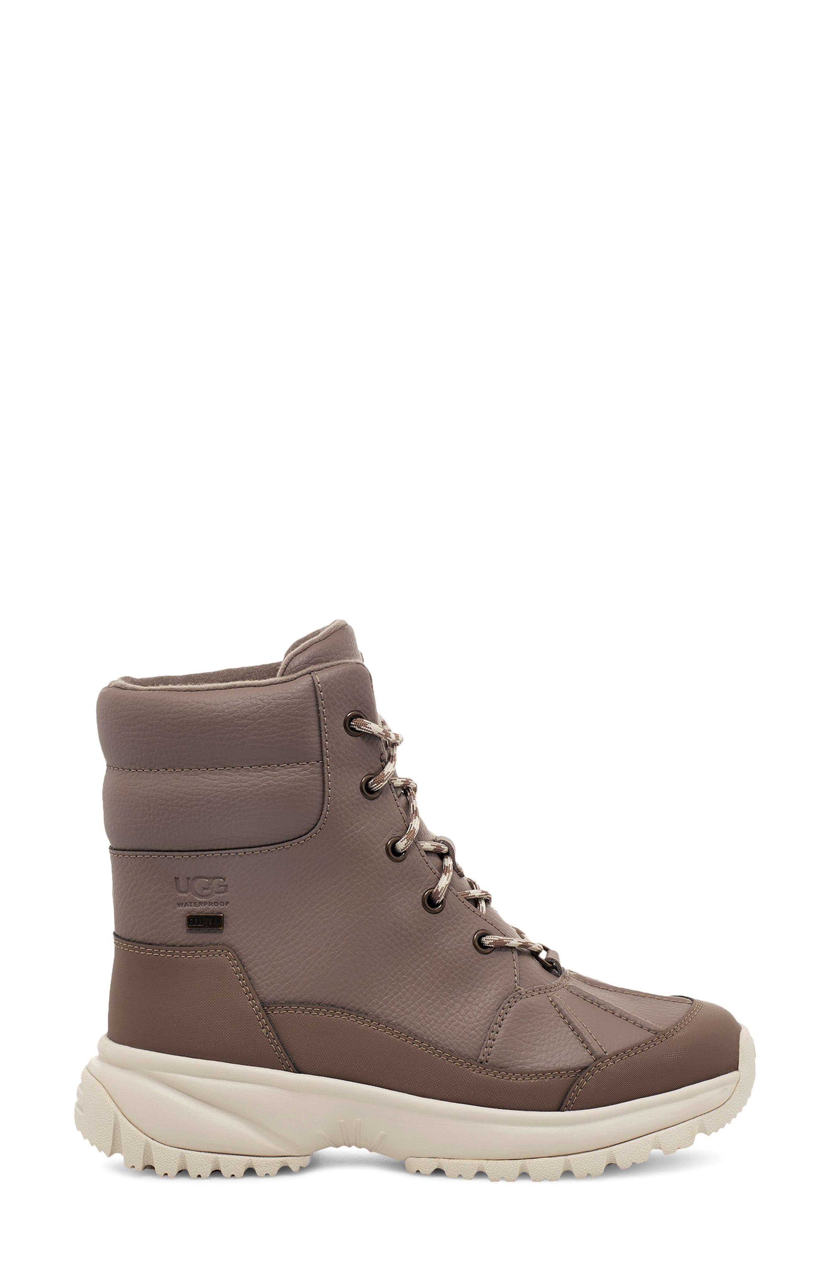 Yose Waterproof Lace-Up Boot, Alternate, color, CARIBOU LEATHER