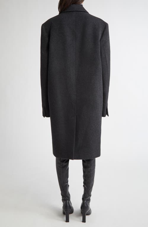 Totême Double-breasted Cashmere Coat Charcoal In Gray