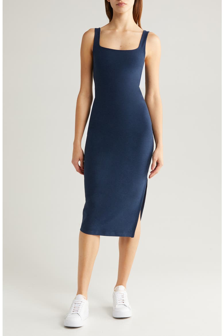 Space Dye Icon Midi Dress, Main, color, NOCTURNAL NAVY