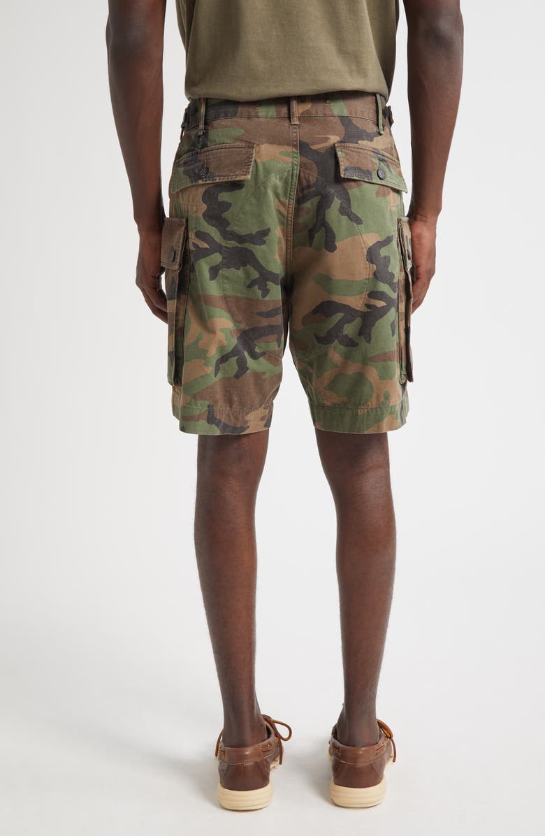 Double RL Camouflage Ripstop Cotton Cargo Shorts, Alternate, color, Woodland Camo