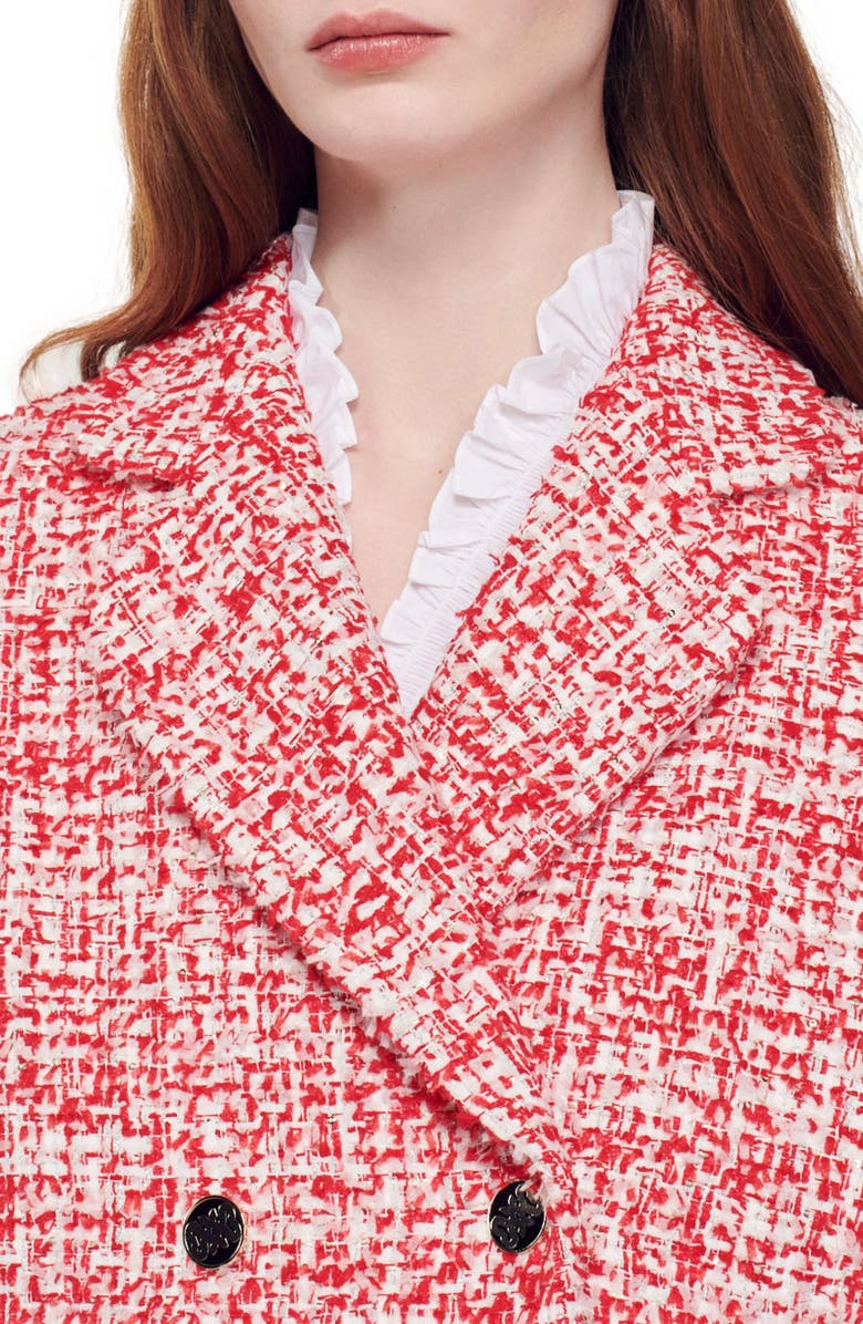 SANDRO Avila Tweed Jacket, Alternate, color, Rouge