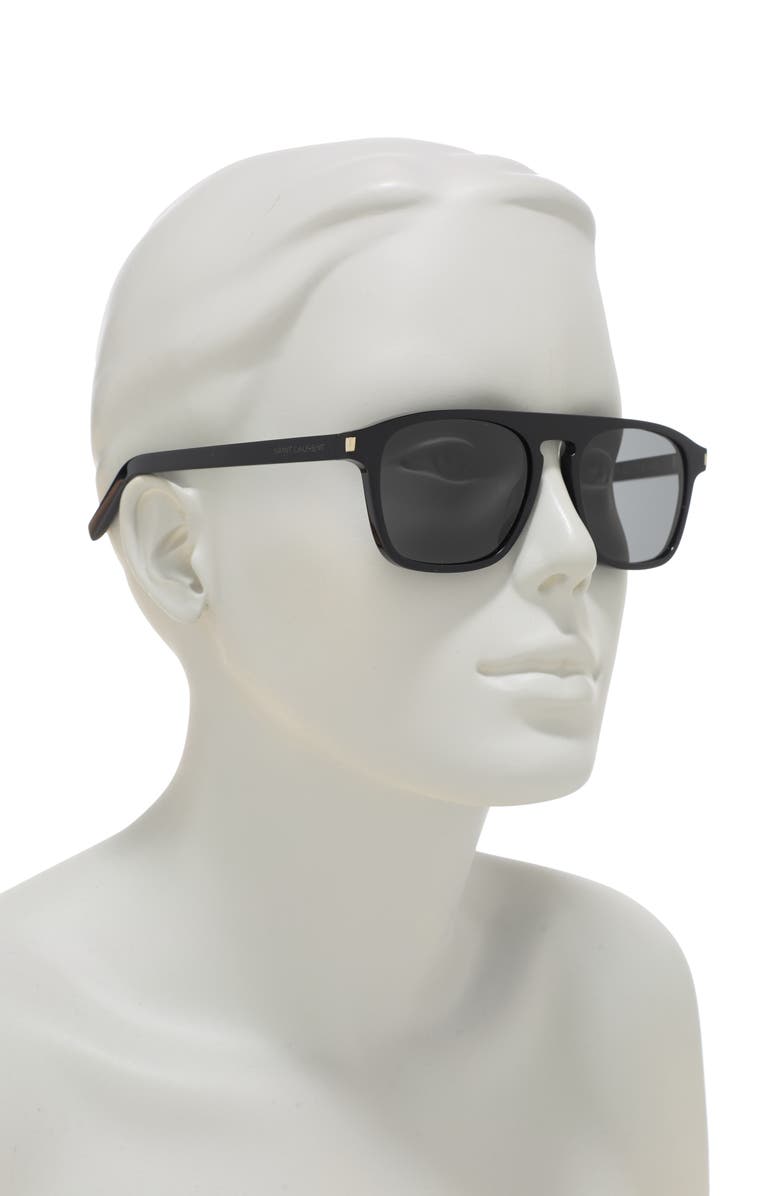 Saint Laurent 52mm Brow Bar Sunglasses, Alternate, color,