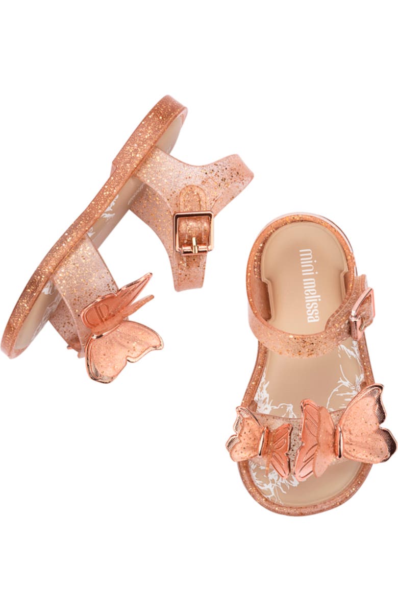 Mini Melissa Fly III Sandal, Alternate, color, Beige Glitter