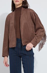 Lysse Candence Fringe Trim Faux Suede Jacket