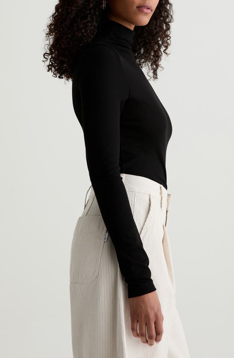 AG Chels Ribbed Turtleneck Sweater, Alternate, color, Super Black