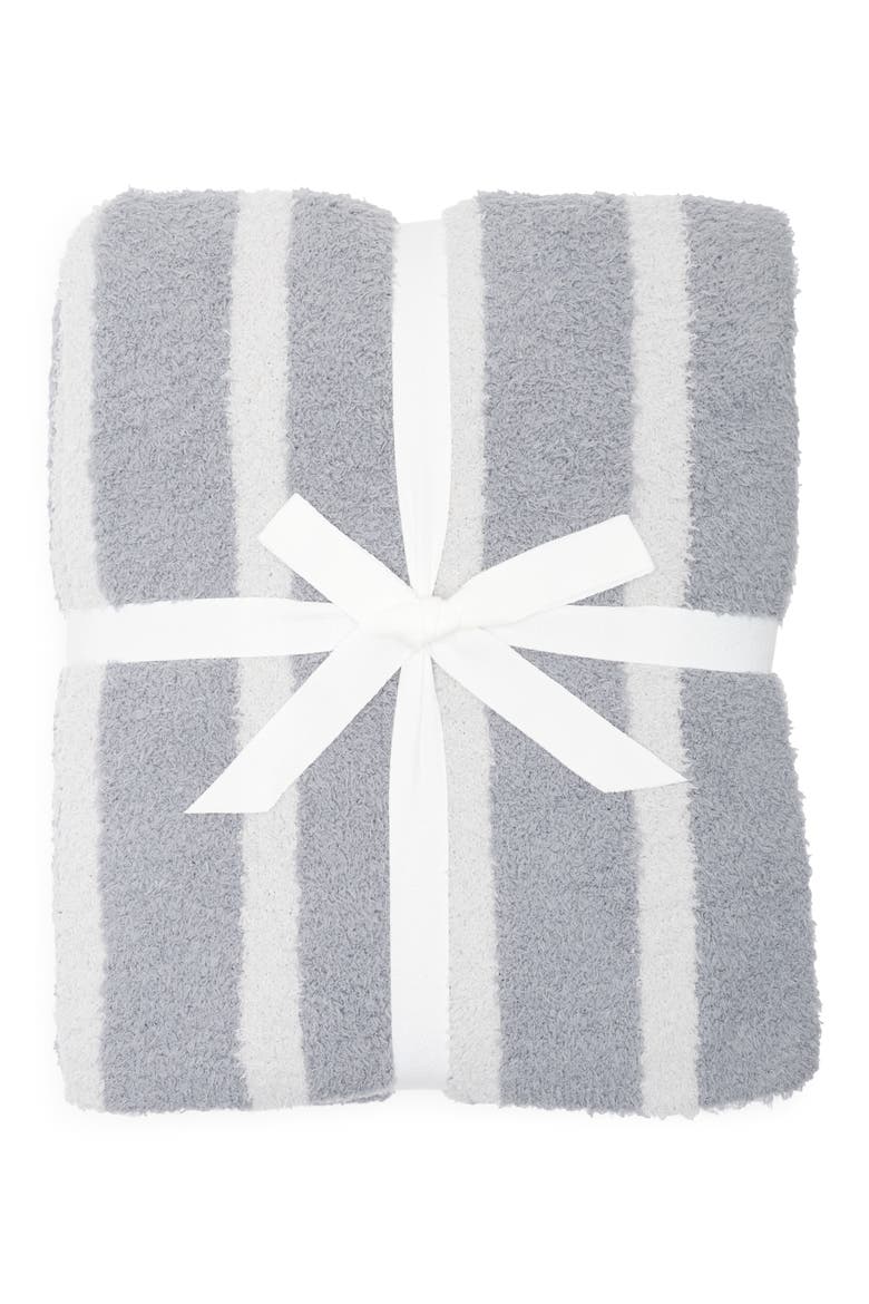 Vertical Stripe Butter Knit Throw, Main, color, GREY VAPOR MULTI