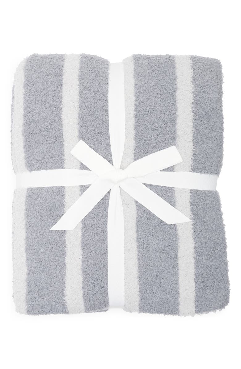 NORDSTROM RACK Vertical Stripe Butter Knit Throw, Main, color, Grey Vapor Multi