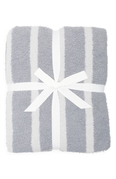 Vertical Stripe Butter Knit Throw