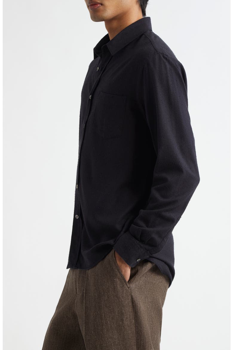 Classic Silk Button-Up Shirt, Alternate, color, BLACK SILK