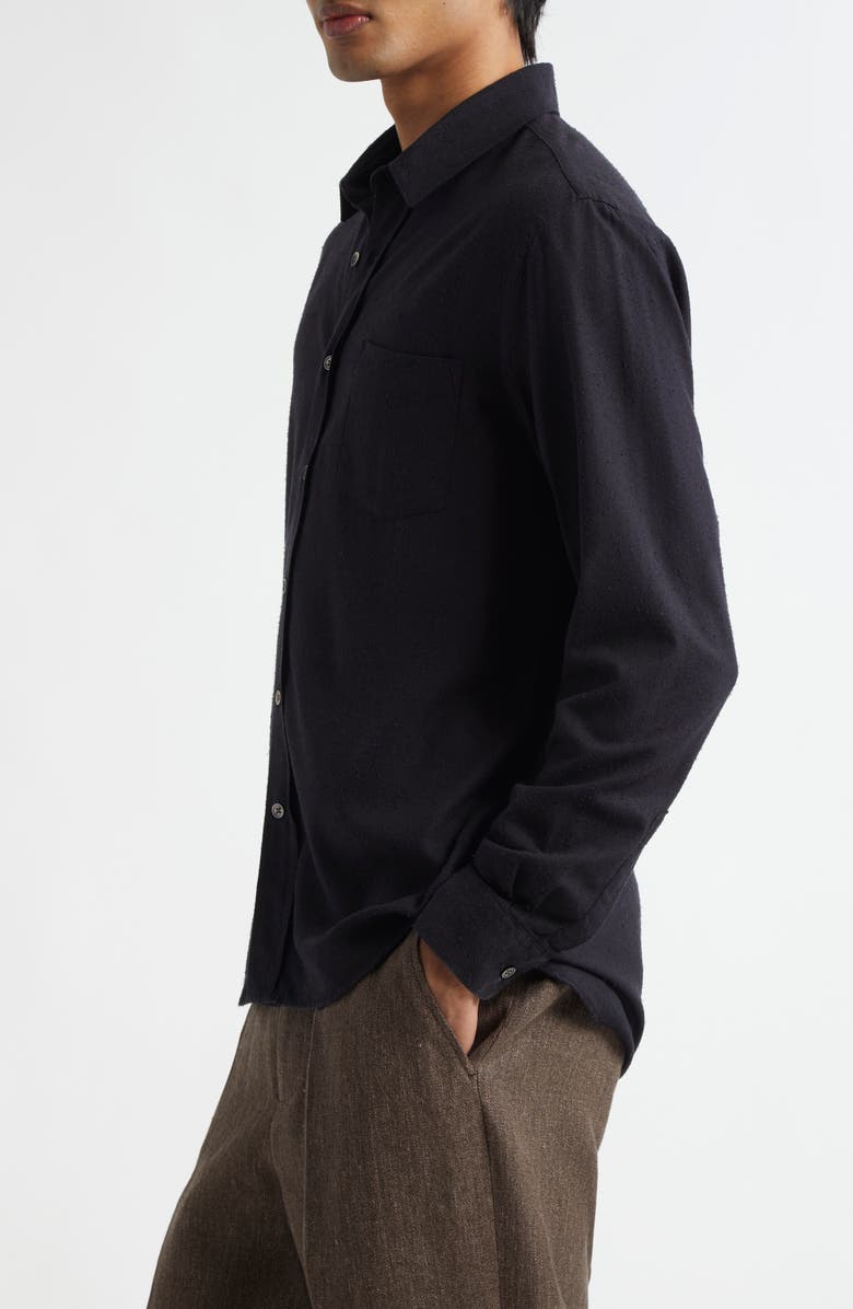 OUR LEGACY Classic Silk Button-Up Shirt, Alternate, color, Black Silk