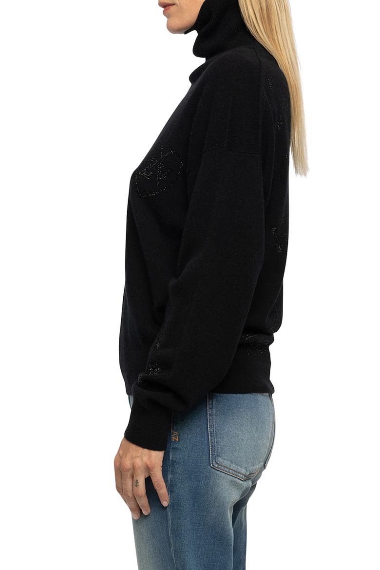 Souly Cashmere Turtleneck Sweater, Alternate, color, BLACK