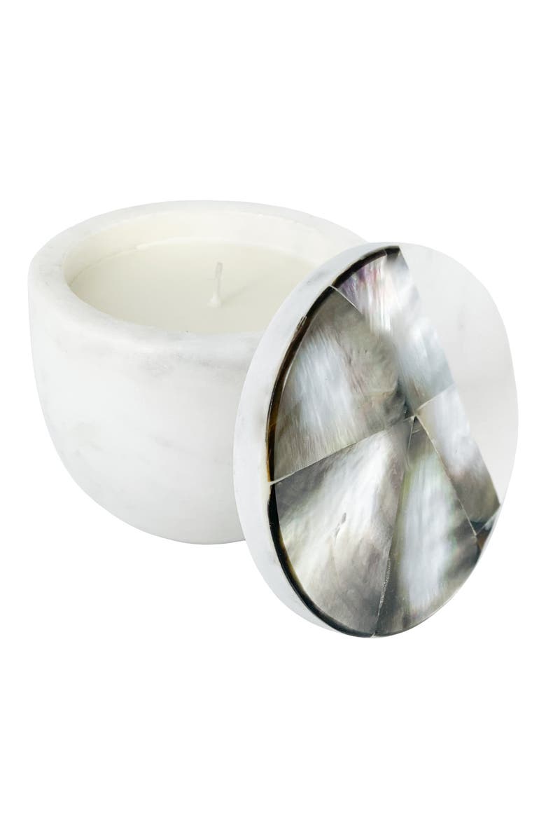 Anaya Grey Mother of Pearl Lavender Candle, Alternate, color, White