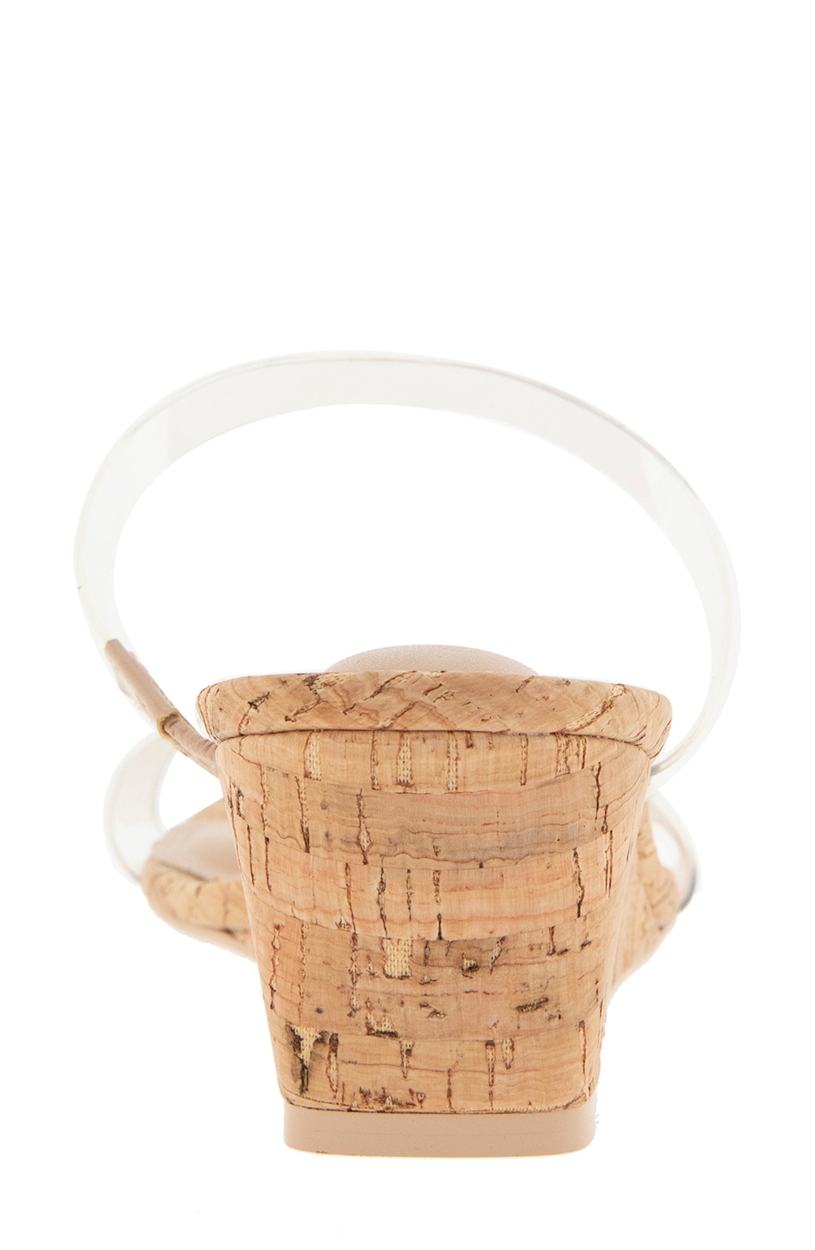 BCBGeneration Stammie Cork Wedge Sandal, Alternate, color, Clear
