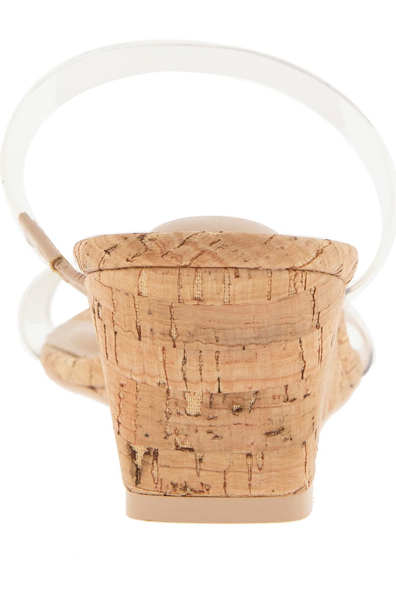 BCBGeneration Stammie Cork Wedge Sandal, Alternate, color, Clear