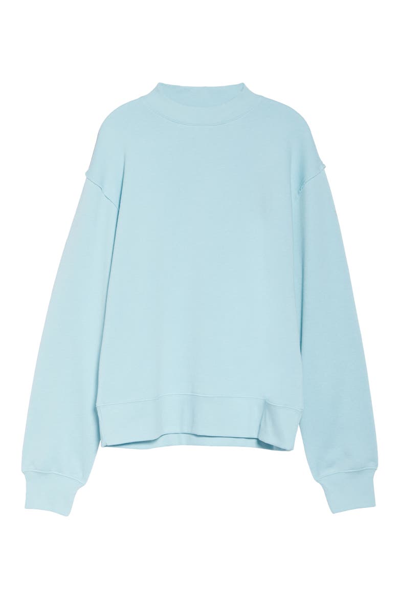 Freestyle Mock Neck Sweatshirt, Alternate, color, GLASS BLUE HEATHER