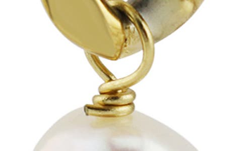 Rebl Gender Inclusive Ramesses Faux Pearl Drop Earrings In Gold