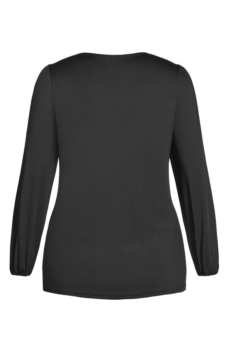 City Chic Romee Chain Detail Long Sleeve Top, Alternate, color, 