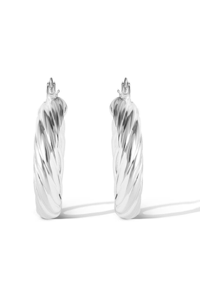 Thick Twisted Hoop Earrings, Alternate, color, Silver, Gold