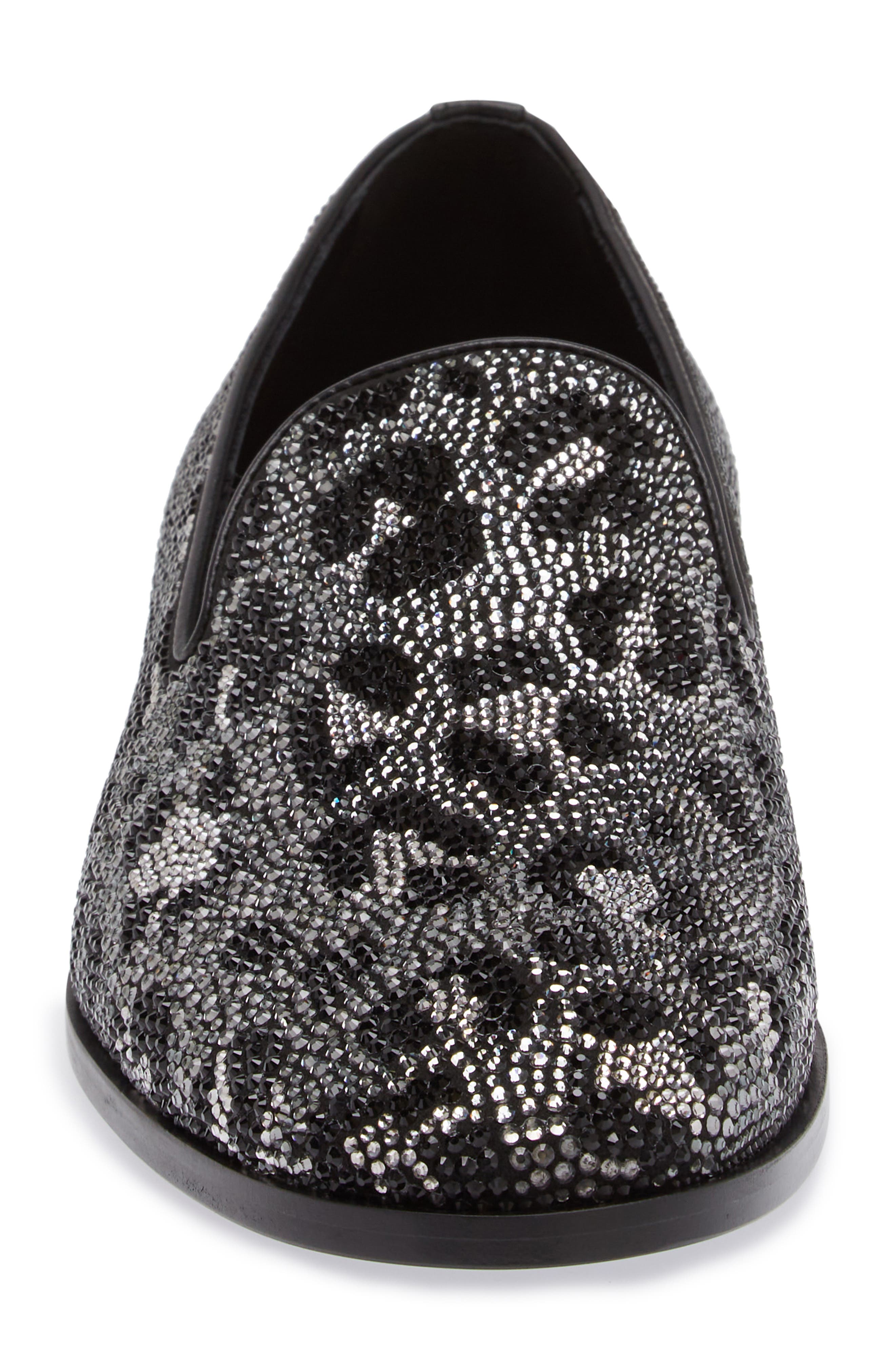 Versace Leopard Spot Crystal Embellished Venetian Loafer (Men ...