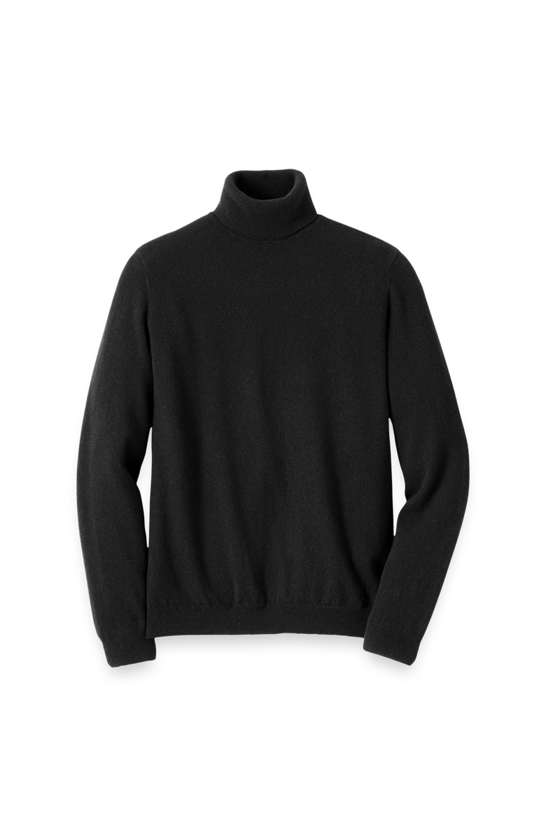 Paul Fredrick Cashmere Turtleneck Sweater, Main, color, Black