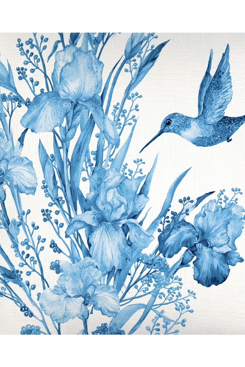 Hummingbird Garden Linen Pillow Cover Only, Alternate, color, Blue