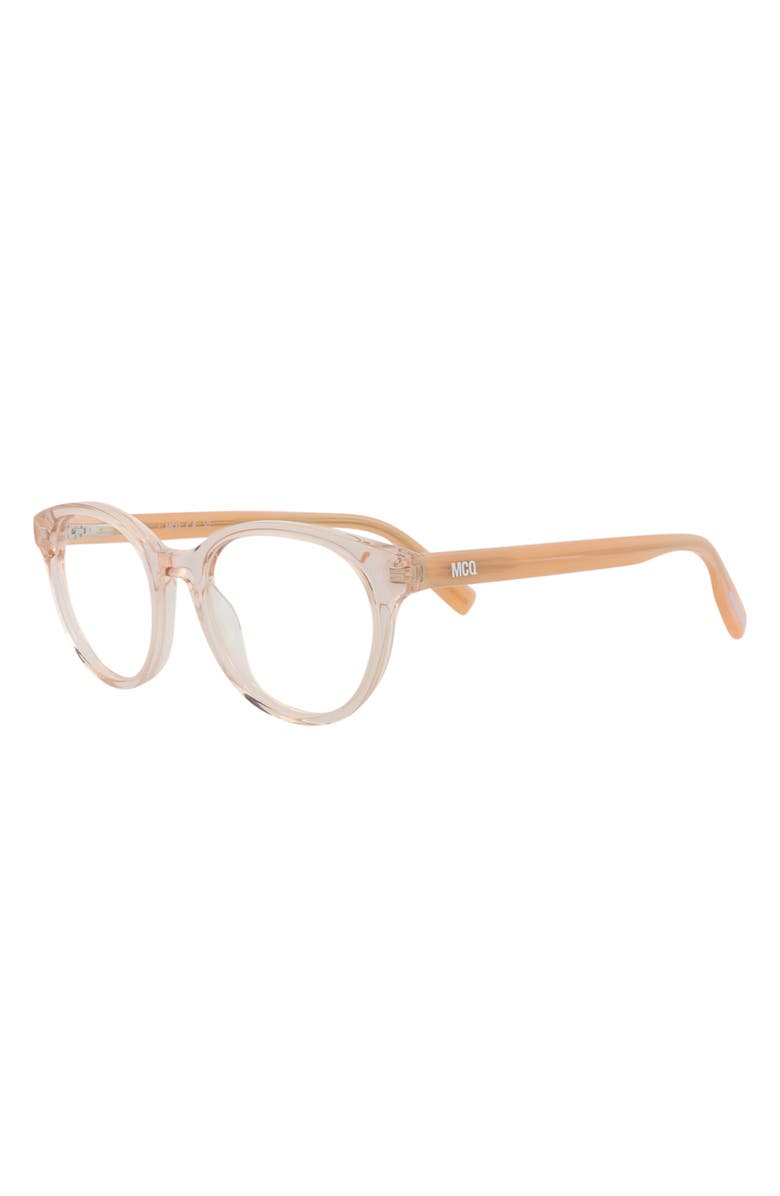 McQueen 47mm Oval Optical Glasses, Alternate, color, Beige Pink Transparent