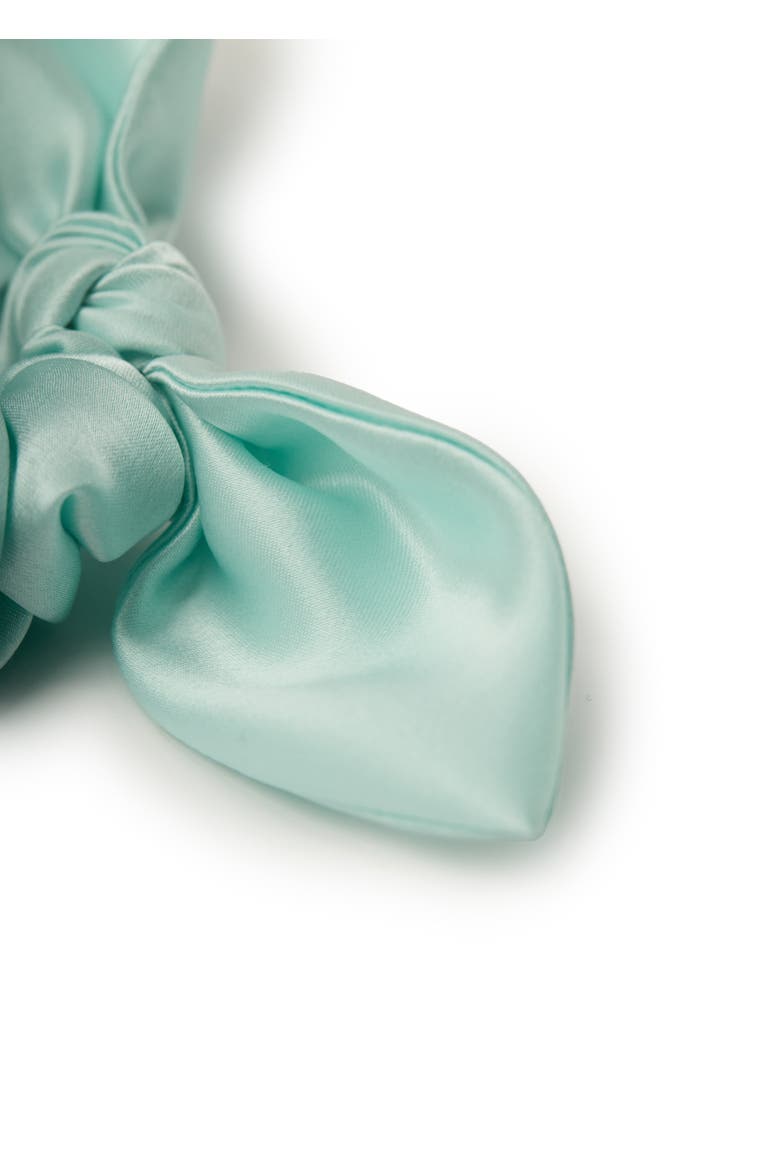 Bunny Ear Silk Hair Tie Scrunchie, Alternate, color, Blue