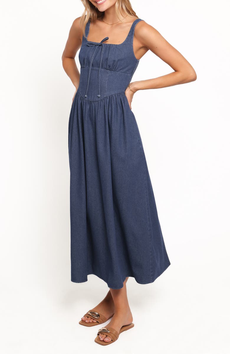 Petal & Pup Kinslee Sleeveless Midi Dress, Alternate, color, Denim