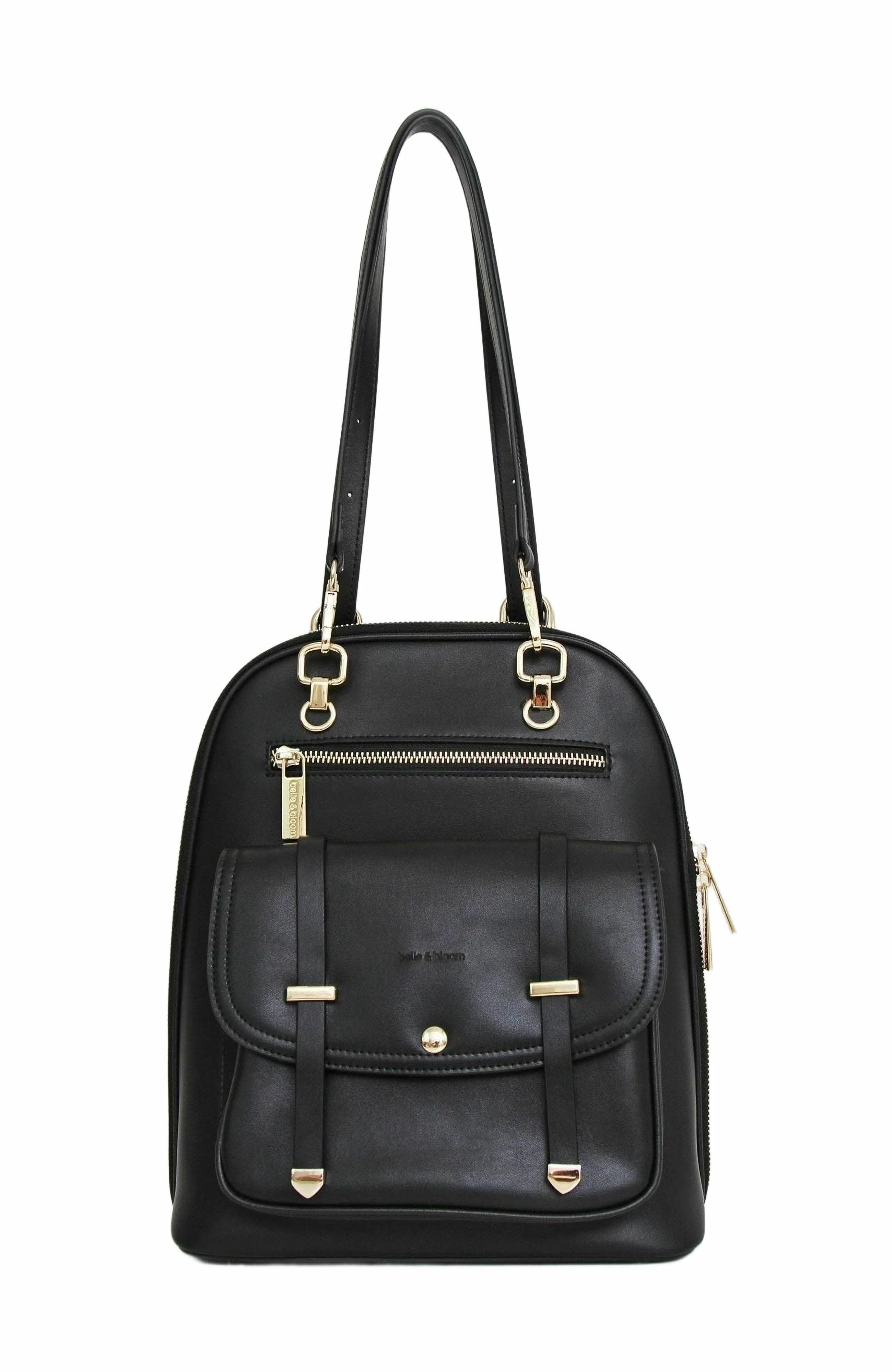 Belle & Bloom 5th Ave Leather Backpack, Alternate, color, Black