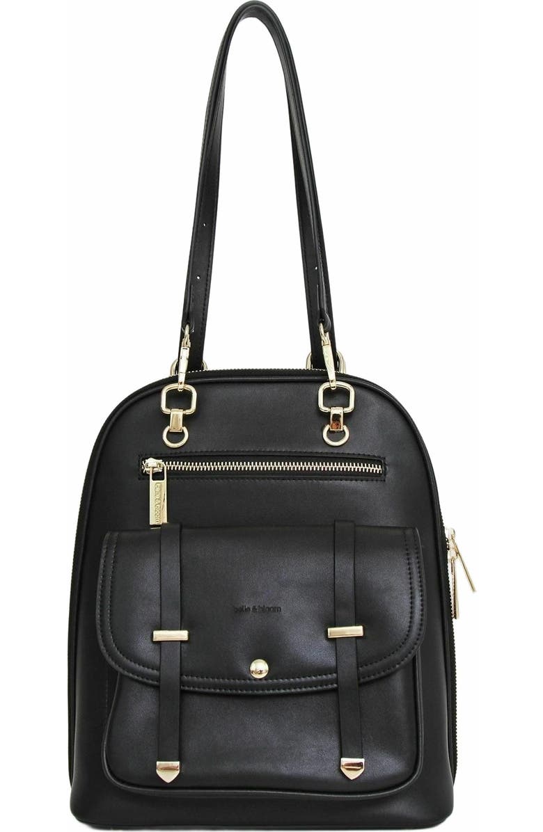 Belle & Bloom 5th Ave Leather Backpack, Alternate, color, Black