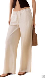 MANGO TEEN Studded Drawstring Wide Leg Pants