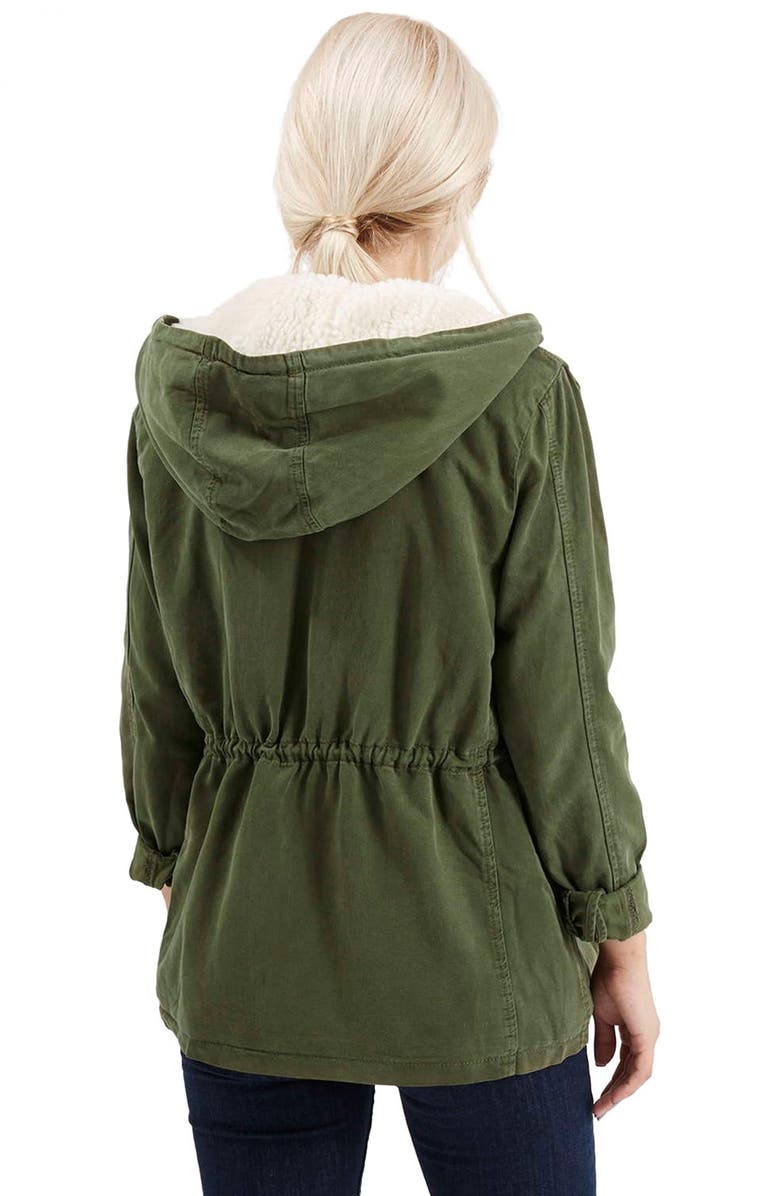 Topshop 'Esme' Faux Fur Lined Parka, Alternate, color, 