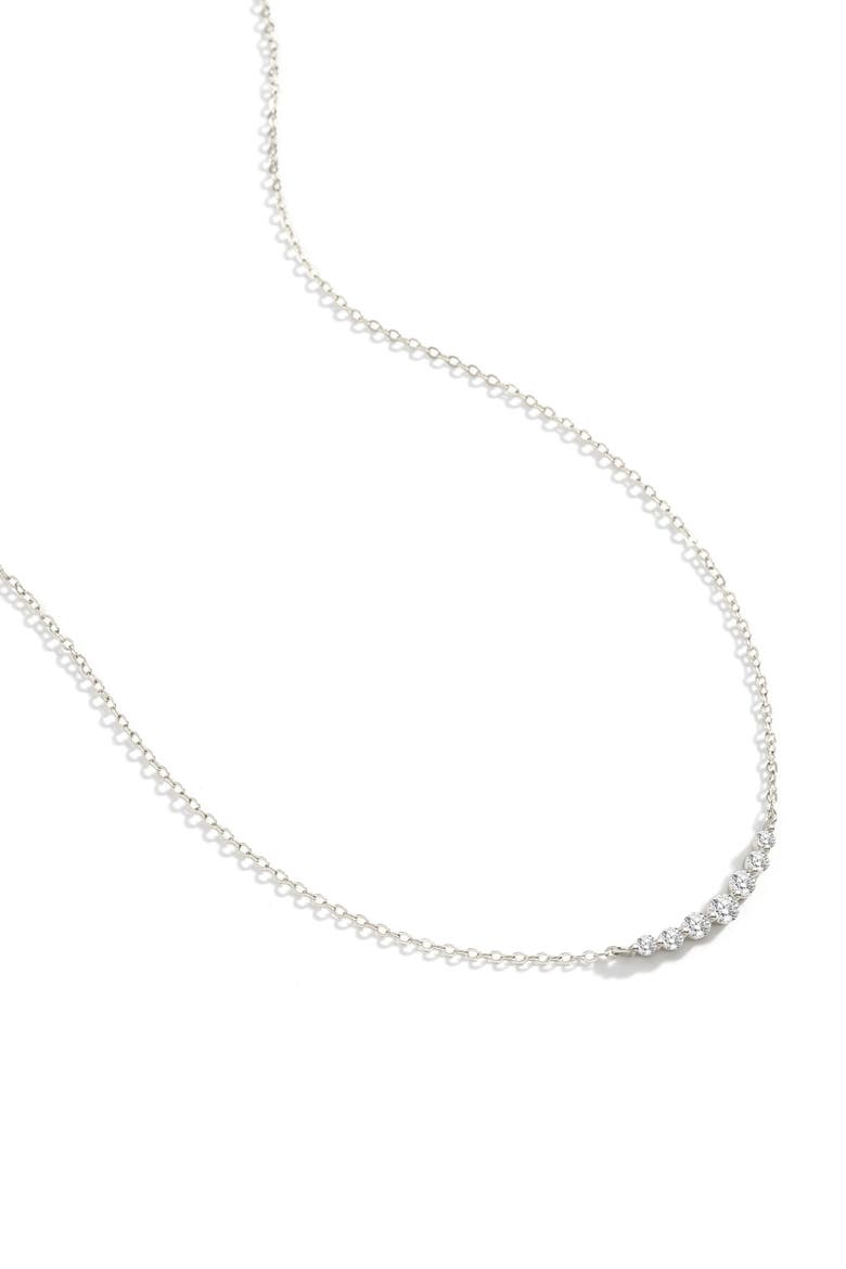 Classic Arc Cubic Zirconia Necklace, Alternate, color, 925 Sterling Silver